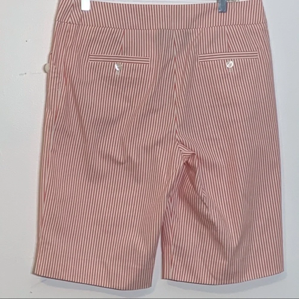 Jones New‎ York Orange/White Striped Bermuda Shorts